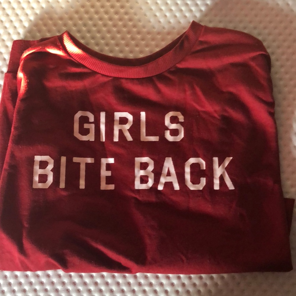 Red cropped shirt
